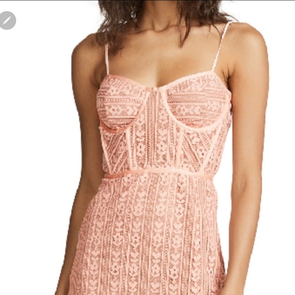 🍋For Love and Lemons Dakota Peach Lace Midi Dress - Picture 9 of 12